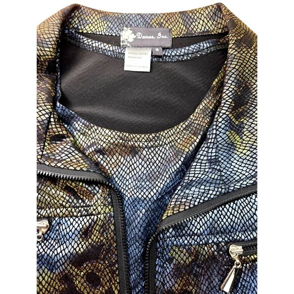 Womens 2 piece blazer size S small misses 4 6 suit coat snake print brown - Picture 6 of 9